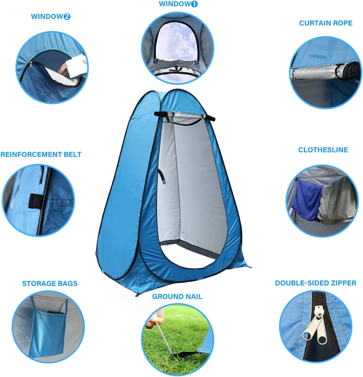 Pop Up Privacy Shower Tent With Sunscreen And Oxford Fabric