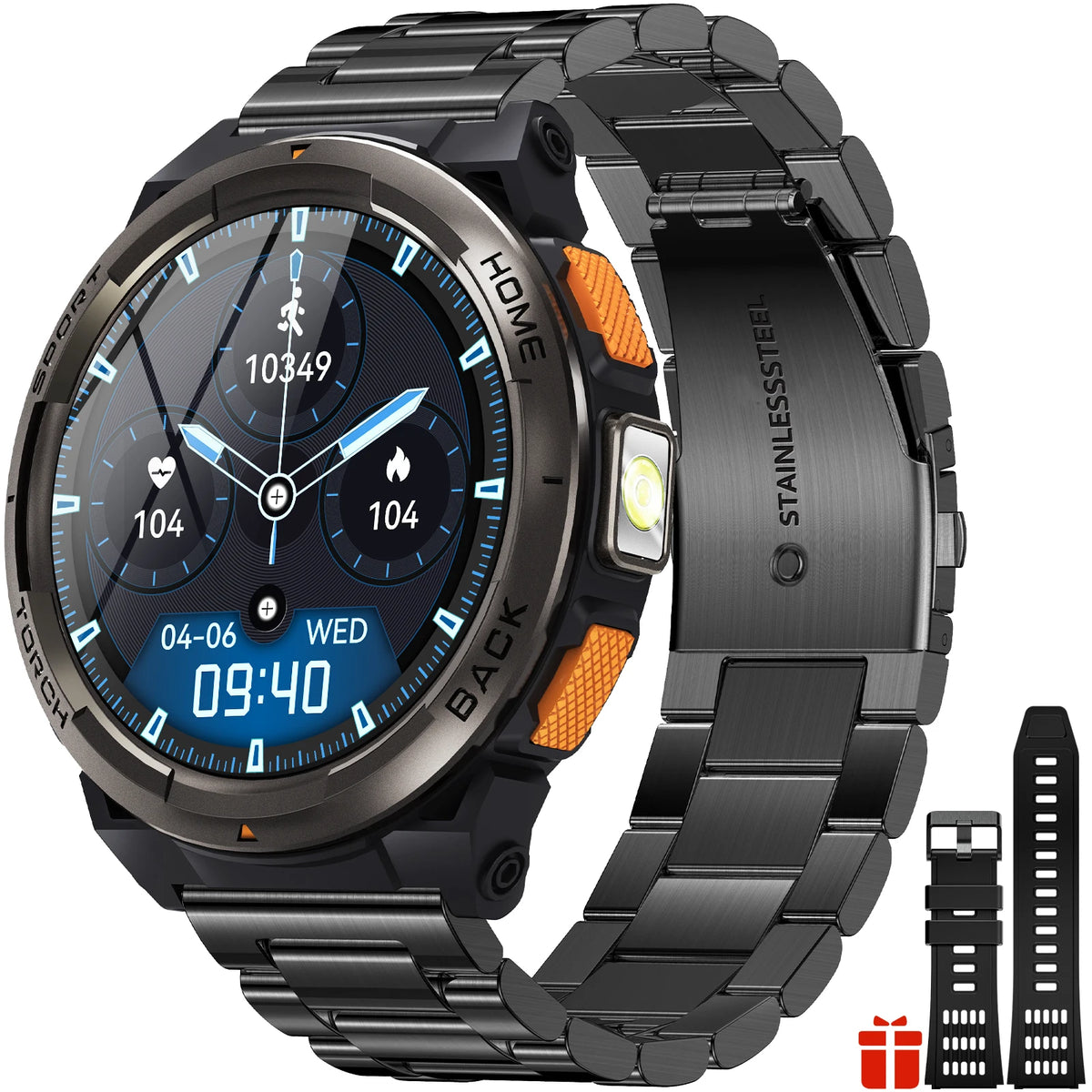 EIGIIS Smart Sports Watch With Compass Barometer And LED Flashlight