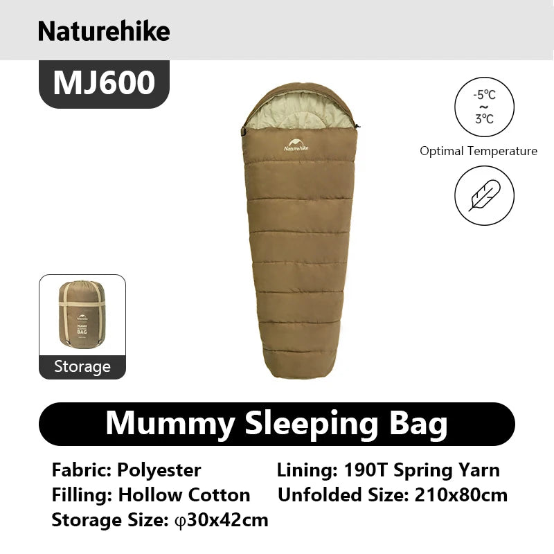 Naturehike Adult Mummy Sleeping Bag for Warm Camping Comfort