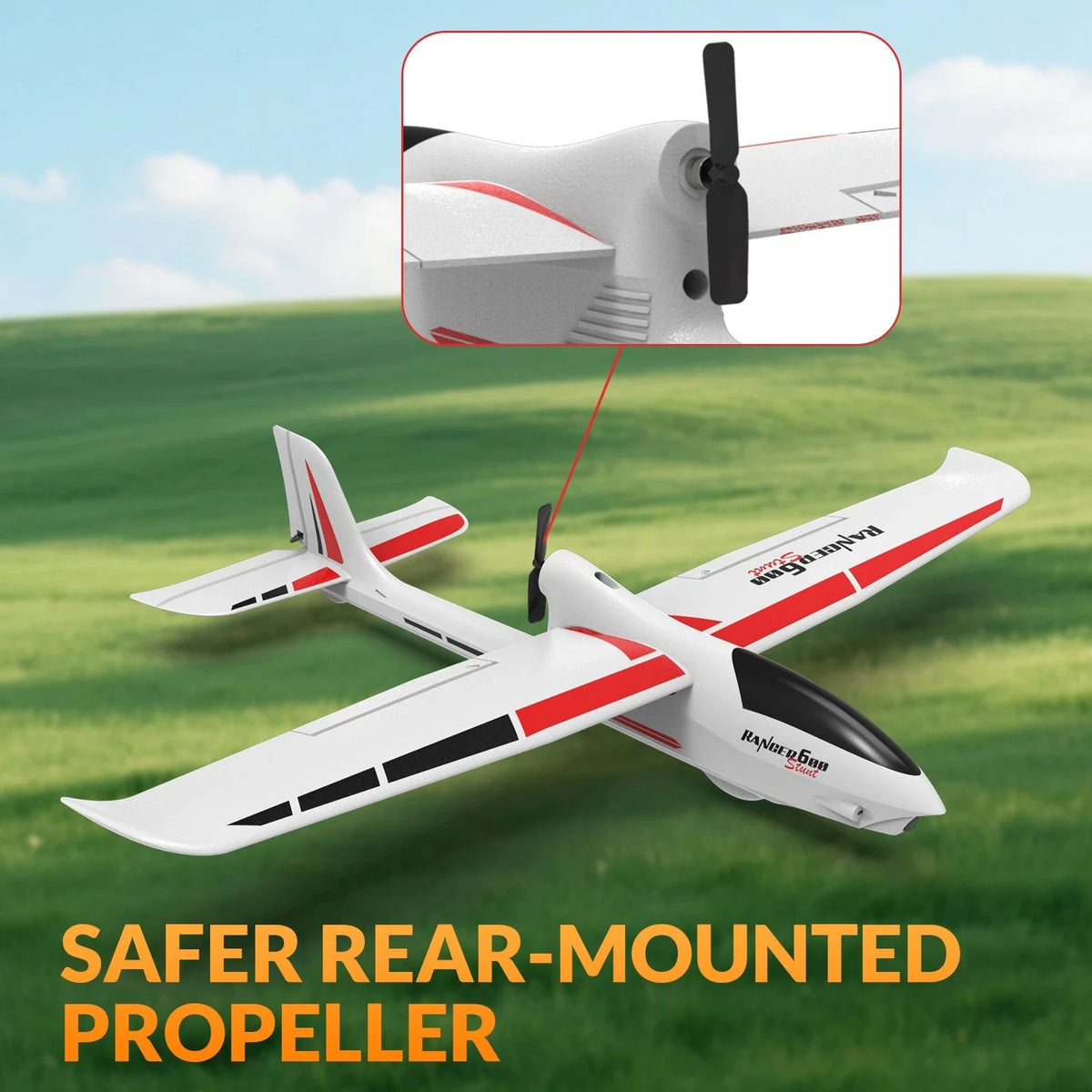 VOLANTEXRC Ranger 600 Glider RC Plane, 4-CH Remote Control Airplane Glider with 3 Flight Modes, One-Key Stunts, 23.6*18.1 Inches, Ideal Park Flyer