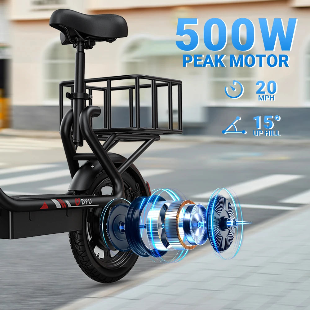 DYU C4 Folding Electric Scooter 14 inch Mini E-Bike 500W Peak 20MPH 36V 7.8AH Battery Compact City Commuter E-Scooter Style