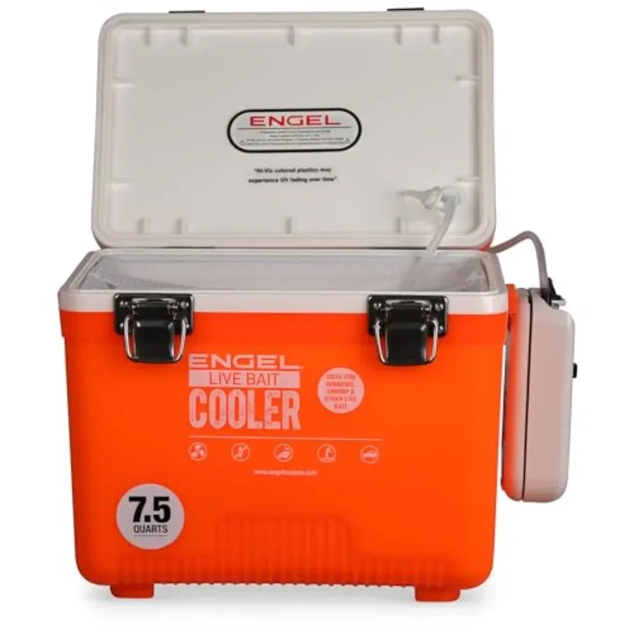 Live Bait Cooler Box for Fishing: HDPE Material, Blue, 2nd Gen 2-Speed Aerator Pump, Portable Minnow Bucket for Shrimp Live Fis