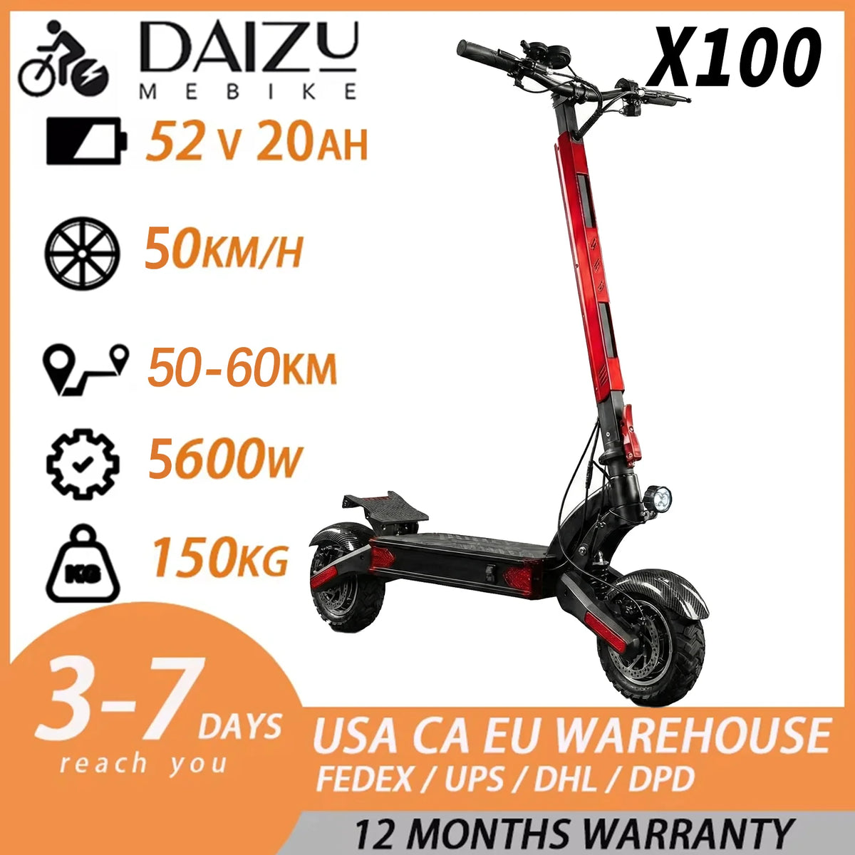 Dual Motor Folding Off Road Electric Scooter for Adults