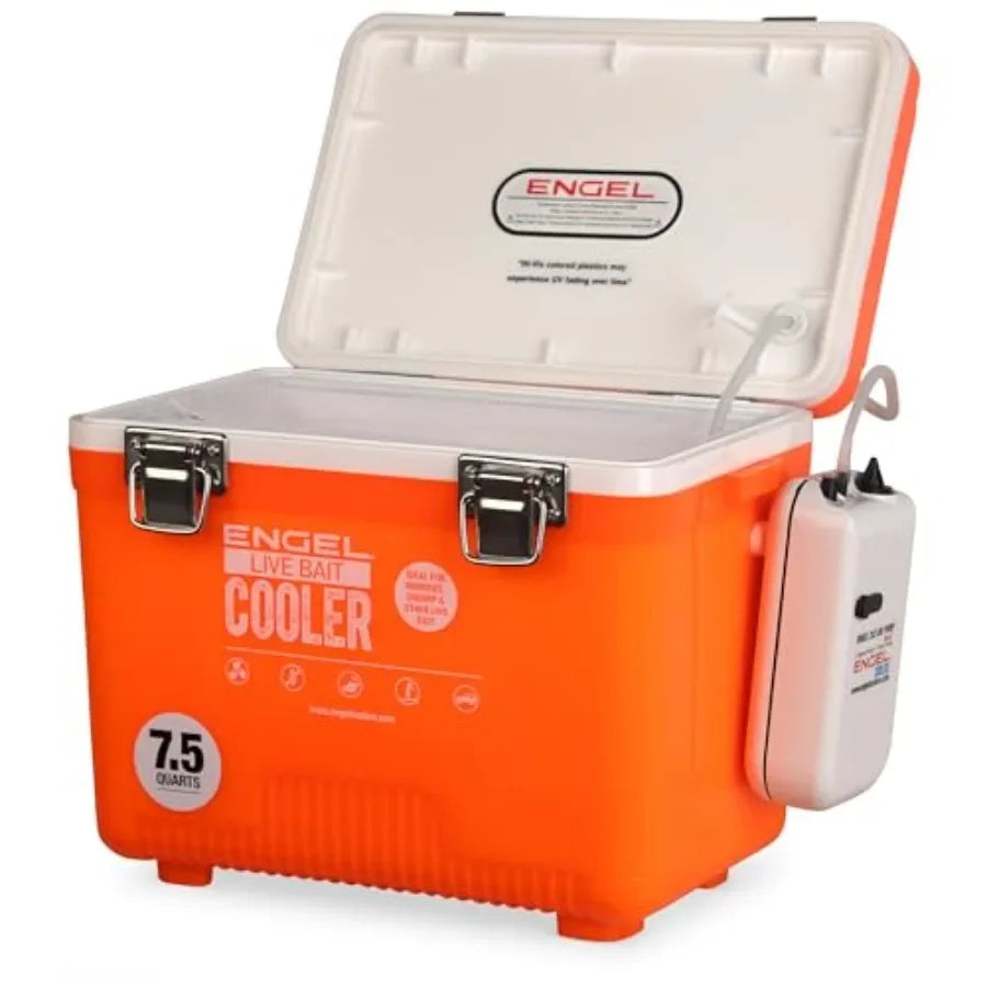 Live Bait Cooler Box for Fishing: HDPE Material, Blue, 2nd Gen 2-Speed Aerator Pump, Portable Minnow Bucket for Shrimp Live Fis