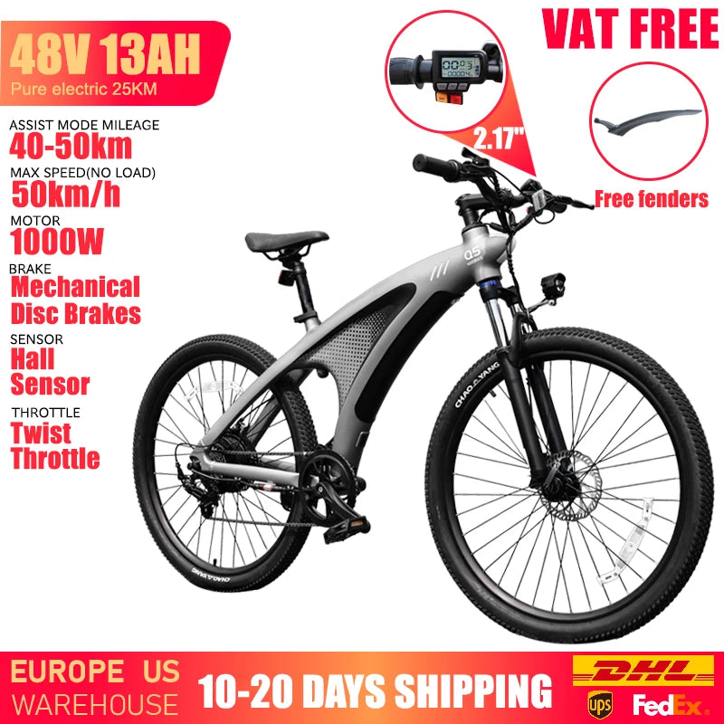 HUANCI Q5 1000W Electric Bicycle for Adult Riders With Long Range