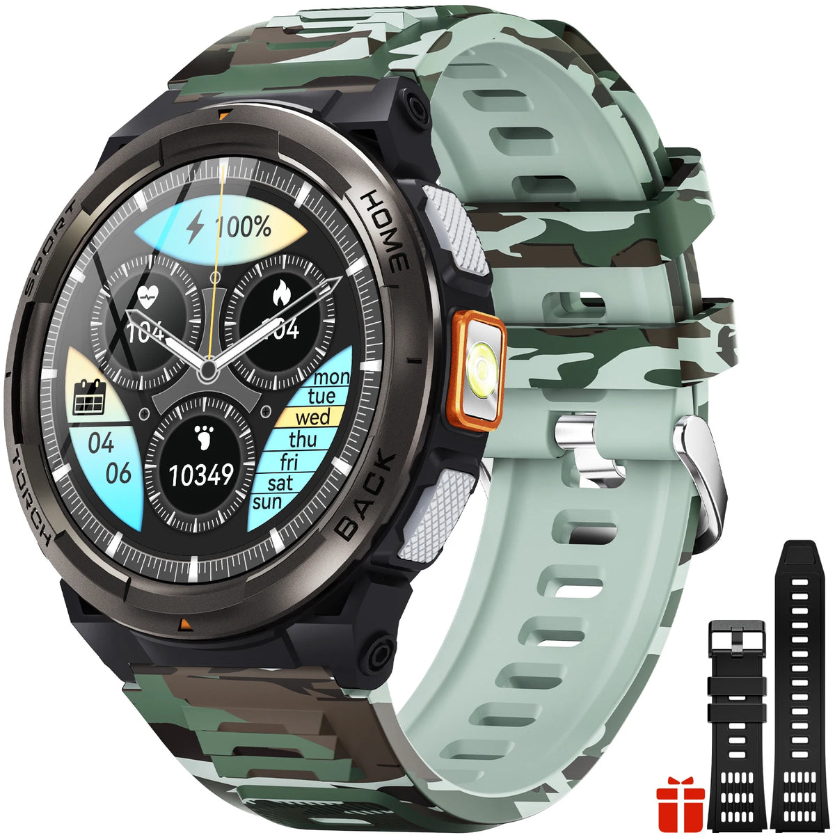 EIGIIS Smart Sports Watch With Compass Barometer And LED Flashlight