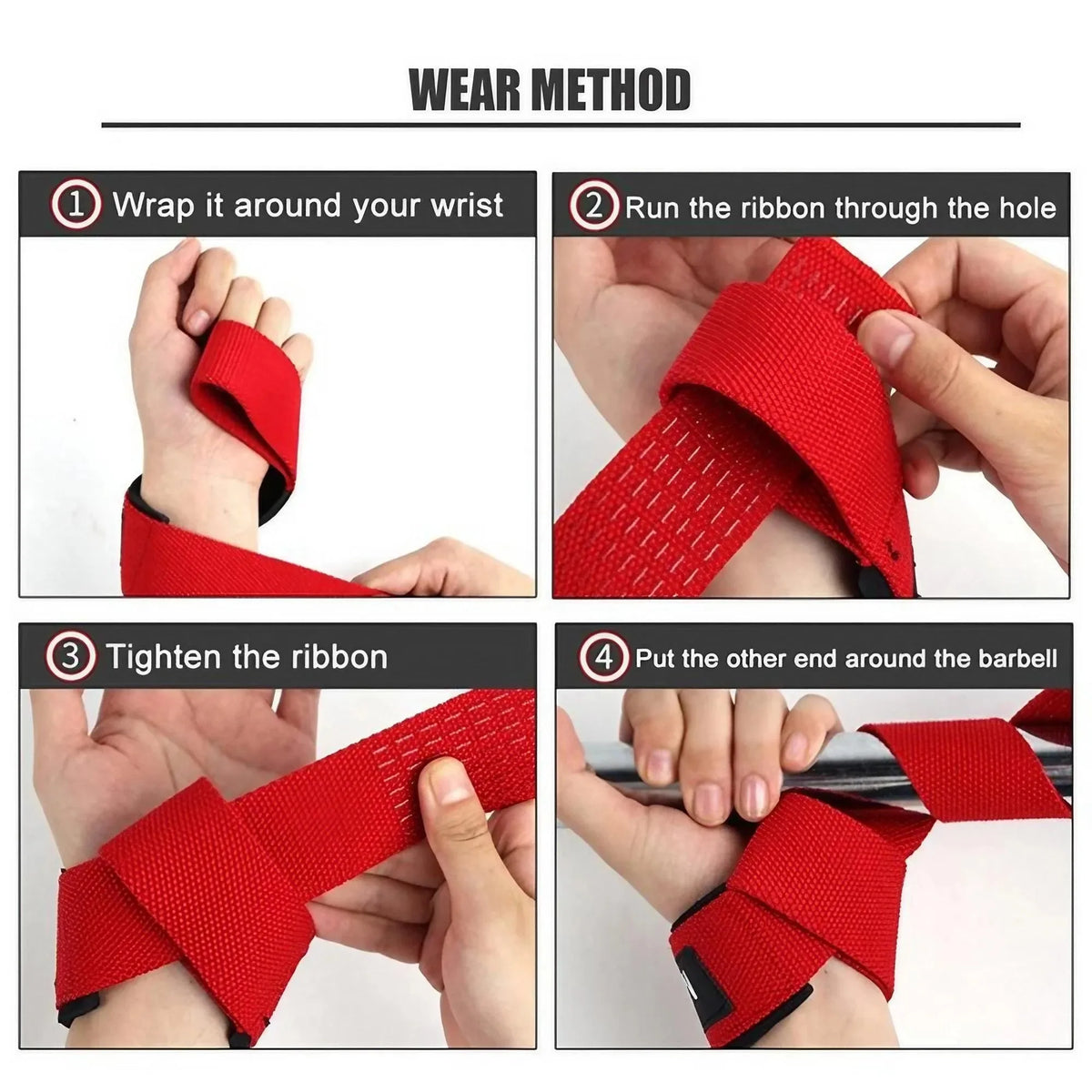 Heavy Duty Cotton Wrist Lifting Straps for Deadlift and Weightlifting Gym Fitness Neoprene Padded Cushioned Anti Slip Pull Grips Band Wrist Wraps Support for Powerlifting Bodybuilding Strength Training Workouts Men Women