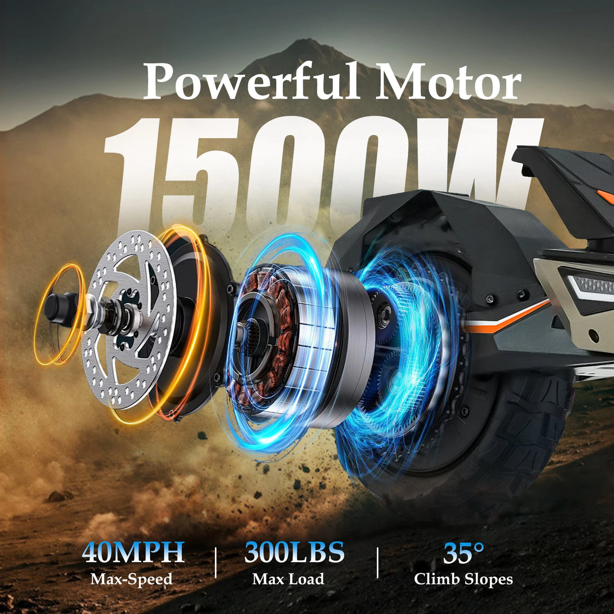 BIkydom 1500W Electric Scooter With Long Range Battery