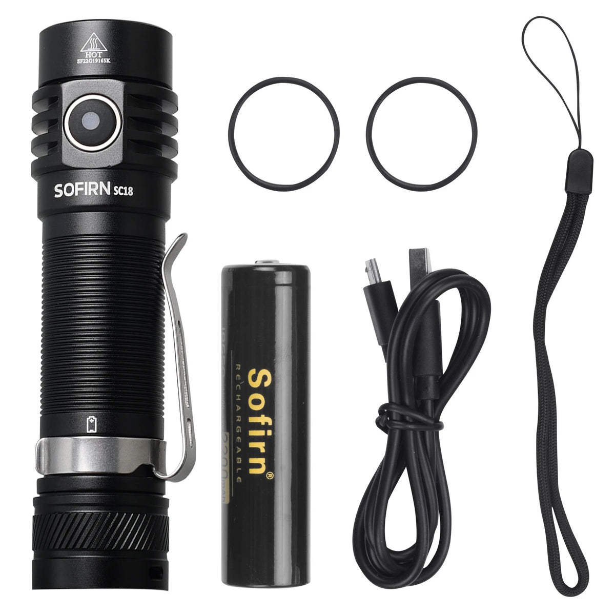 Sofirn SC18 1800lm SST40 LED EDC Flashlight 18650 Torch TIR Optics Lens USB C Rechargeable Lantern