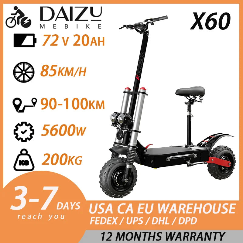 Dual Motor Folding Off Road Electric Scooter for Adults