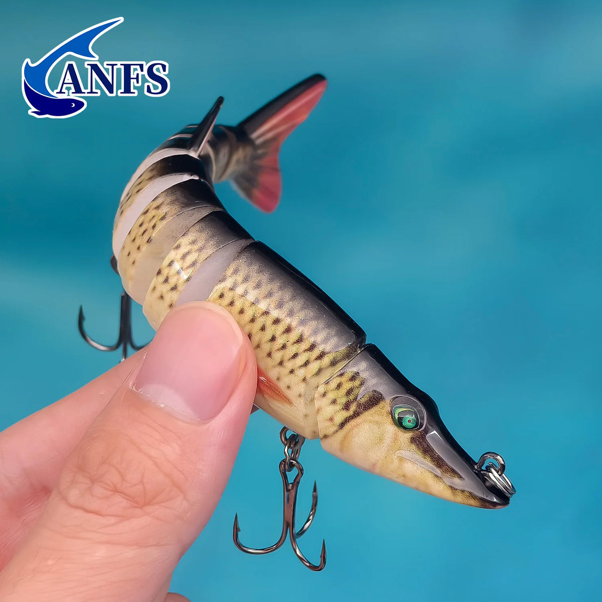 ANFS 3pcs Multi-Jointed Swimbait Fishing Lure – Slow Sinking Hard Bait for Freshwater & Saltwater