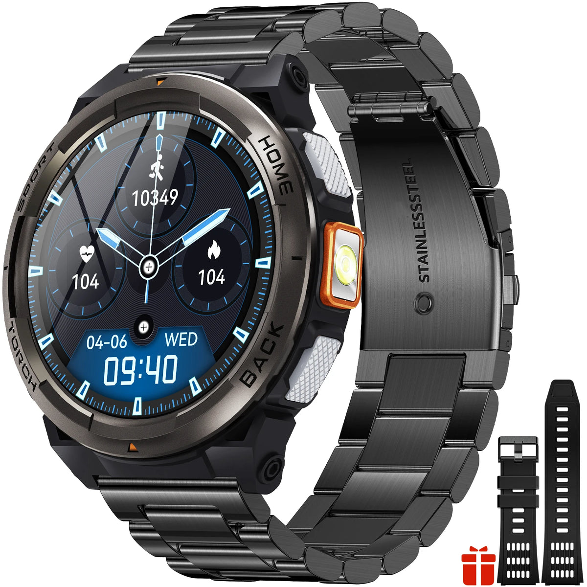 EIGIIS Smart Sports Watch With Compass Barometer And LED Flashlight