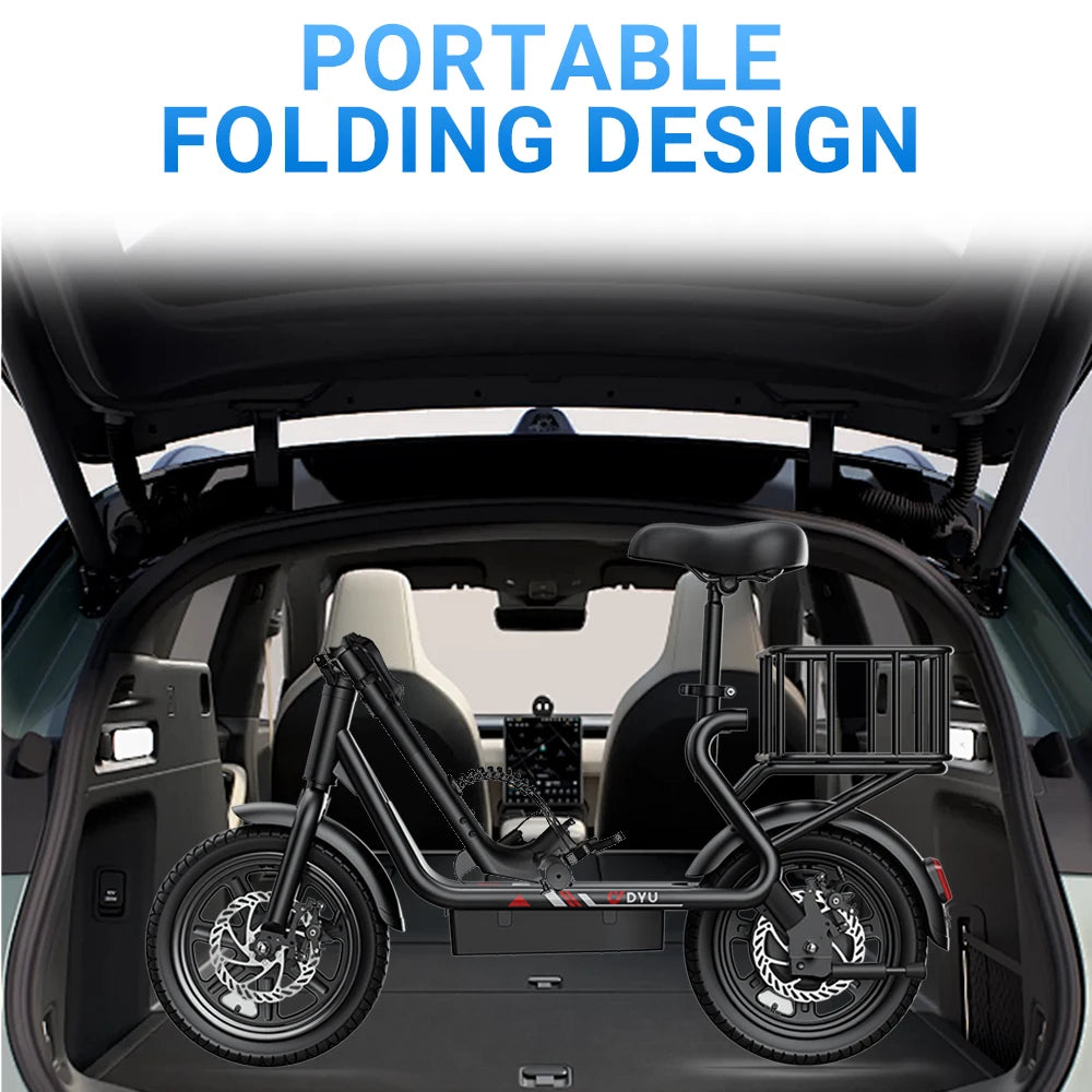 DYU C4 Folding Electric Scooter 14 inch Mini E-Bike 500W Peak 20MPH 36V 7.8AH Battery Compact City Commuter E-Scooter Style