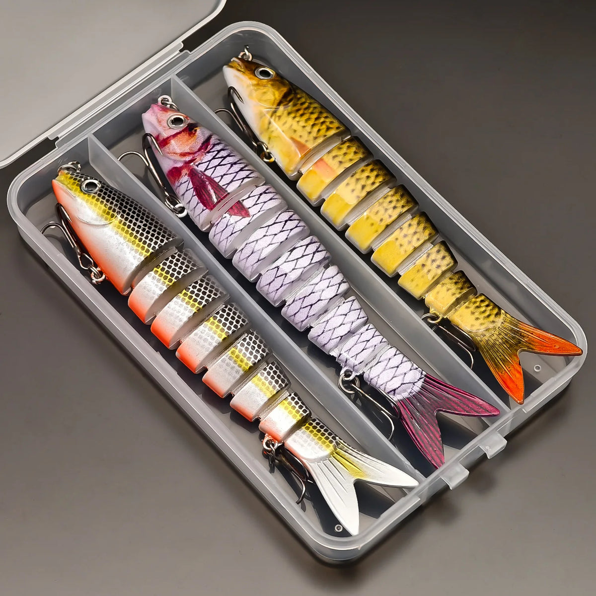 ANFS 3pcs Multi-Jointed Swimbait Fishing Lure – Slow Sinking Hard Bait for Freshwater & Saltwater