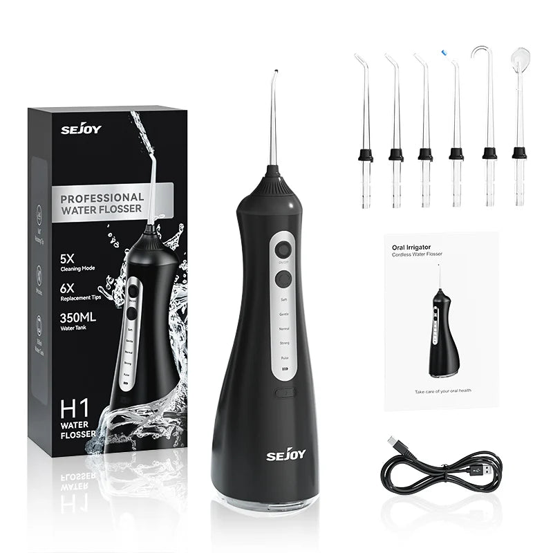 Sejoy Water Flosser Teeth Picks 6 Jets 6 Modes Portable Cordless Water Floss for Teeth Cleaner Oral Picks