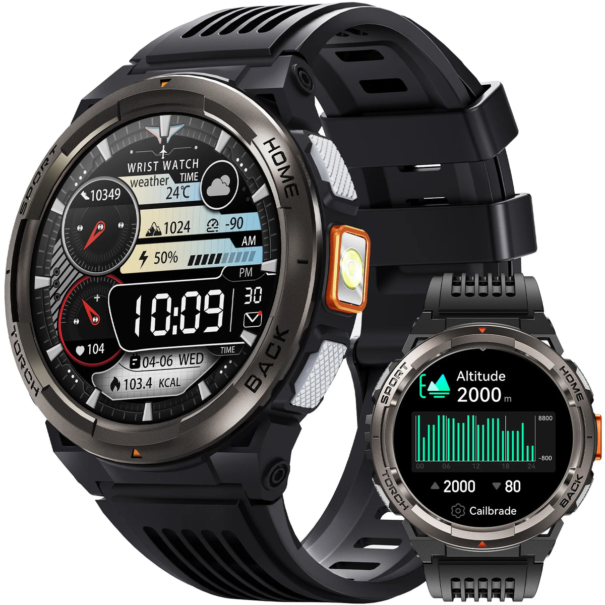 EIGIIS Smart Sports Watch With Compass Barometer And LED Flashlight