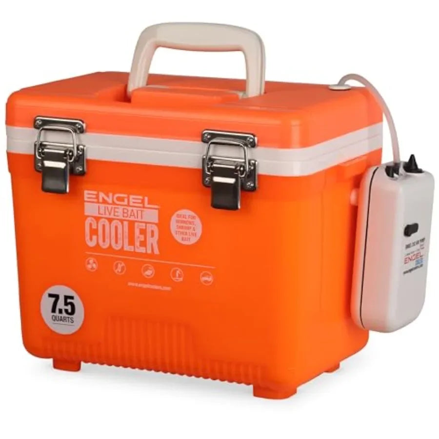 Live Bait Cooler Box for Fishing: HDPE Material, Blue, 2nd Gen 2-Speed Aerator Pump, Portable Minnow Bucket for Shrimp Live Fis