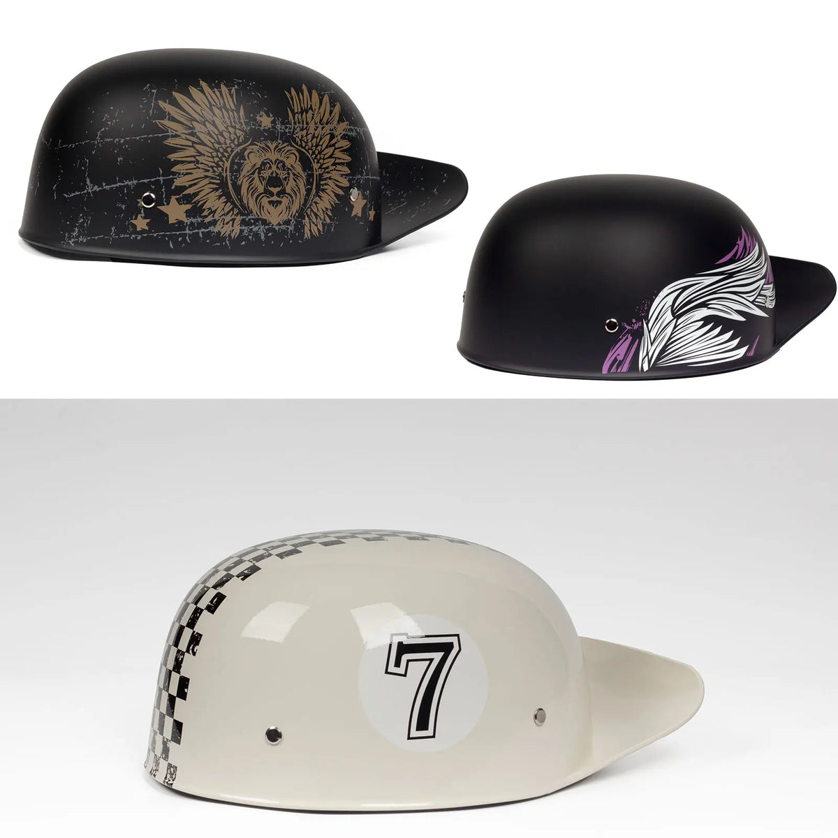 Crown Racing DOT Certified Open Face Motorcycle Half Helmet