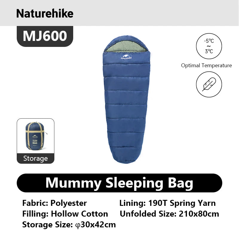 Naturehike Adult Mummy Sleeping Bag for Warm Camping Comfort