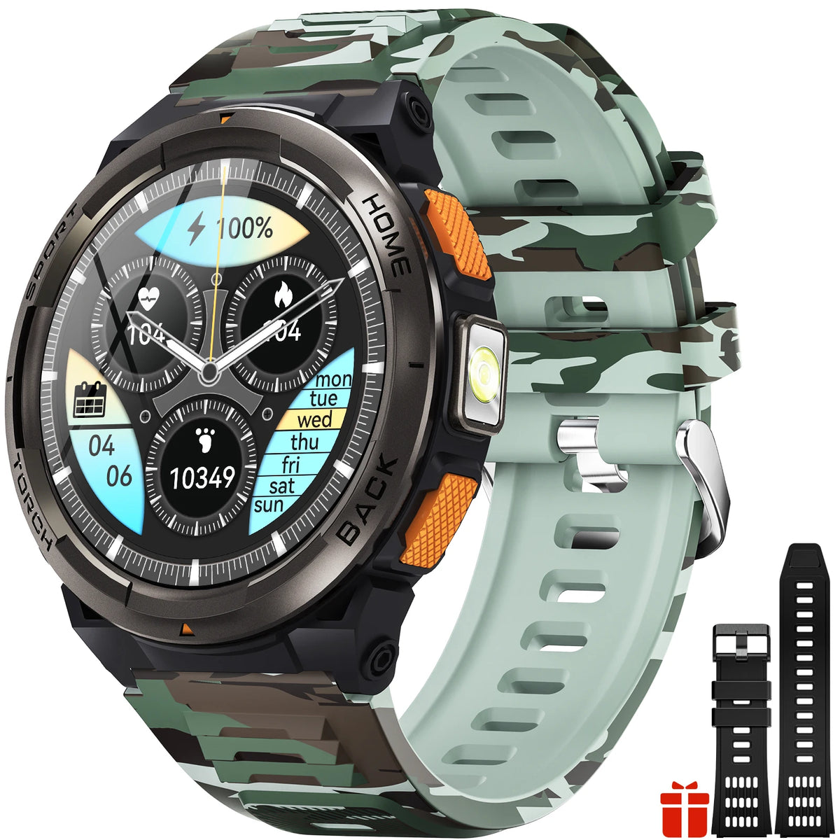 EIGIIS Smart Sports Watch With Compass Barometer And LED Flashlight