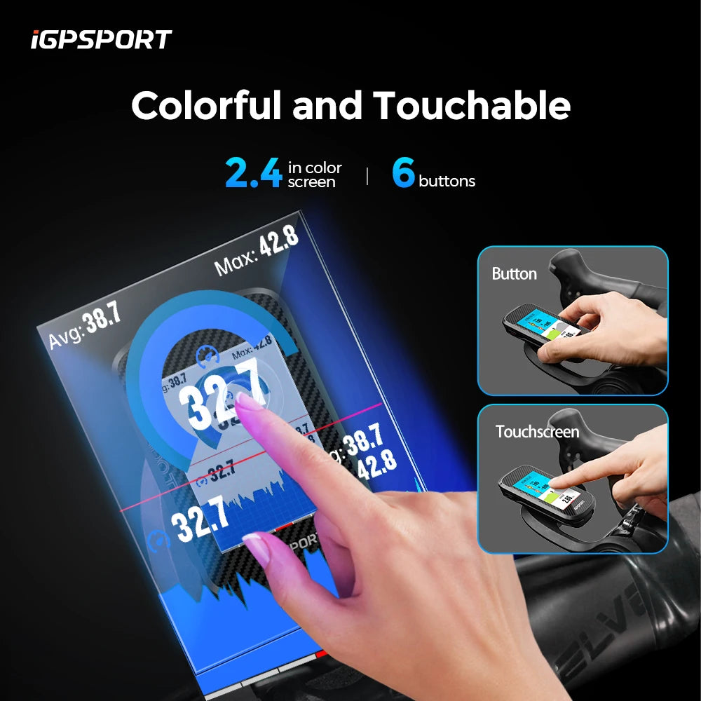 iGPSPORT BSC300T Touchscreen GPS Bike Computer With Color Maps