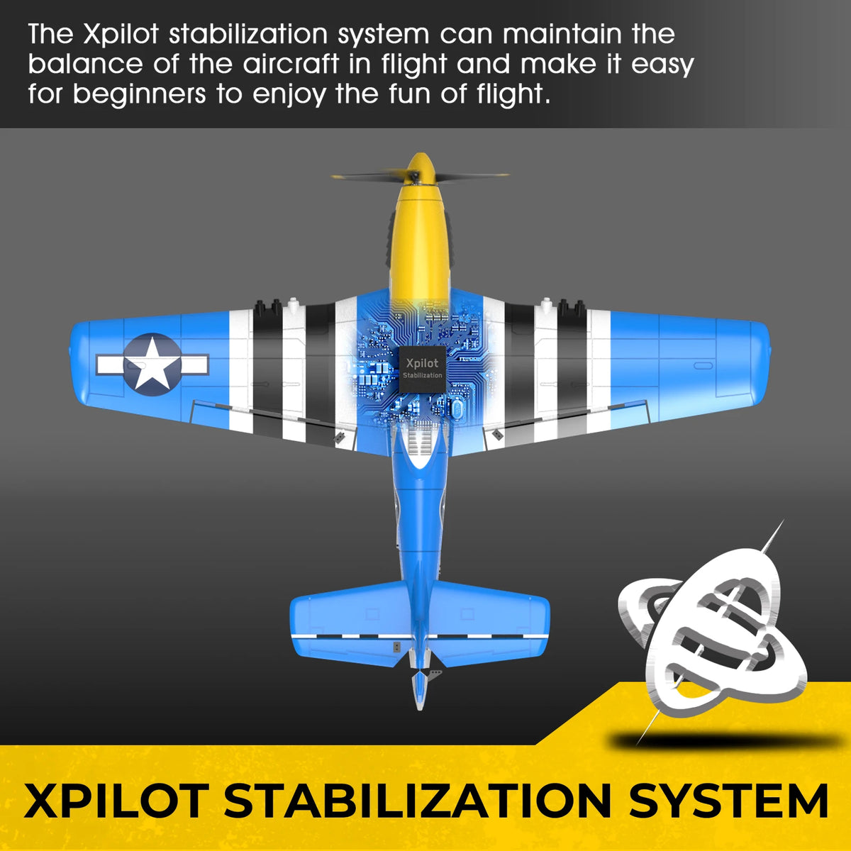 Volantexrc 4-CH P-51D Mustang RC Plane, One-Key Aerobatic, 6-Axis Gyro, 30 Min Flight, Beginner to Pro, Ideal Outdoor Gift.