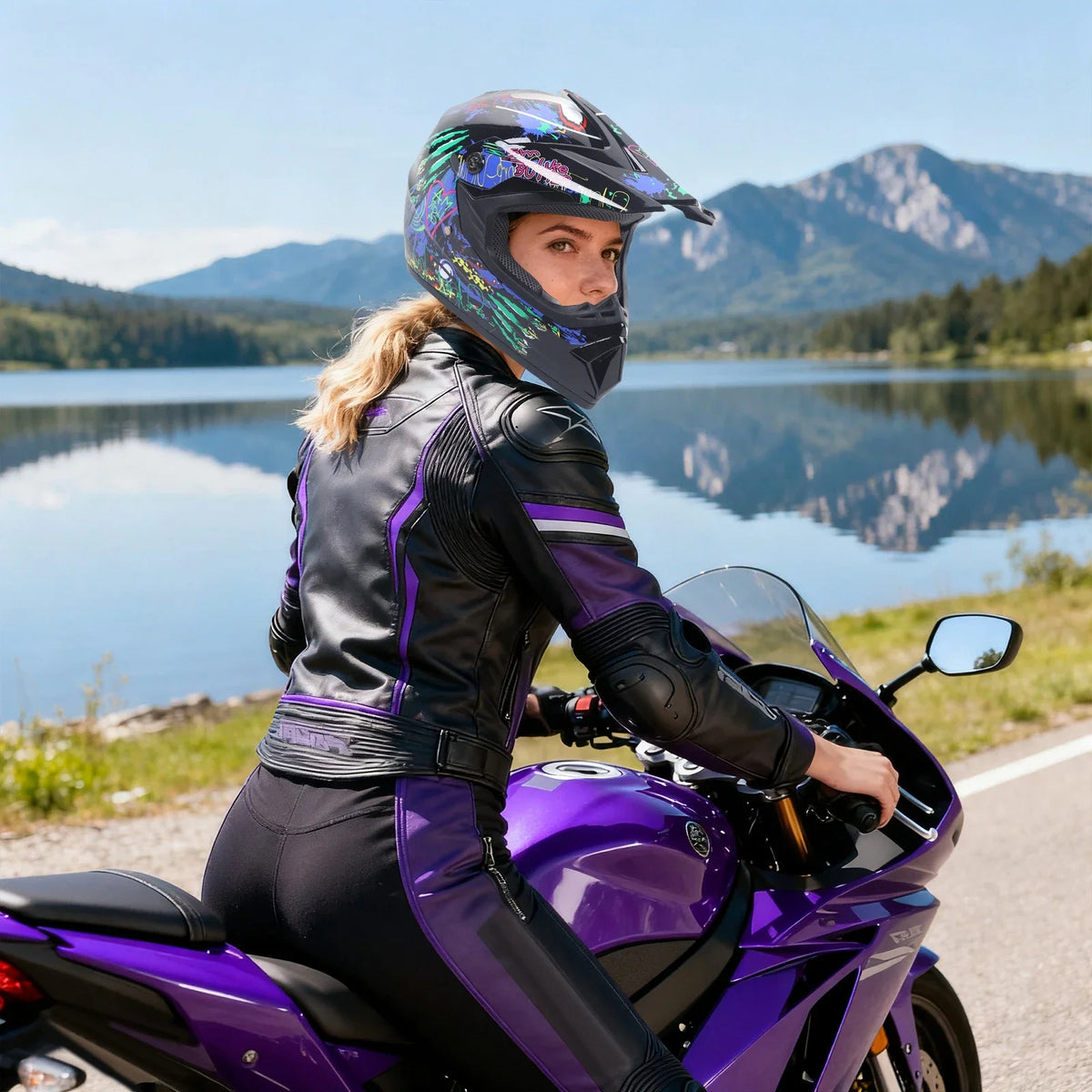Full Face Motocross Helmet Kit With Goggles For Off Road