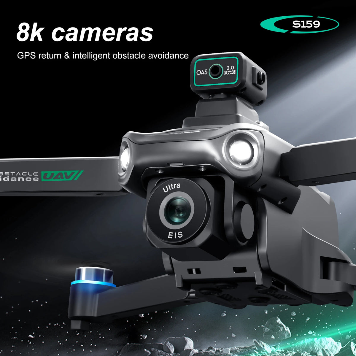 GPS Drone Optical Flow Positioning Hover Multiple Return Modes Waypoint Flight Intelligent Follow One Key Takeoff Landing Speed Switching Drone