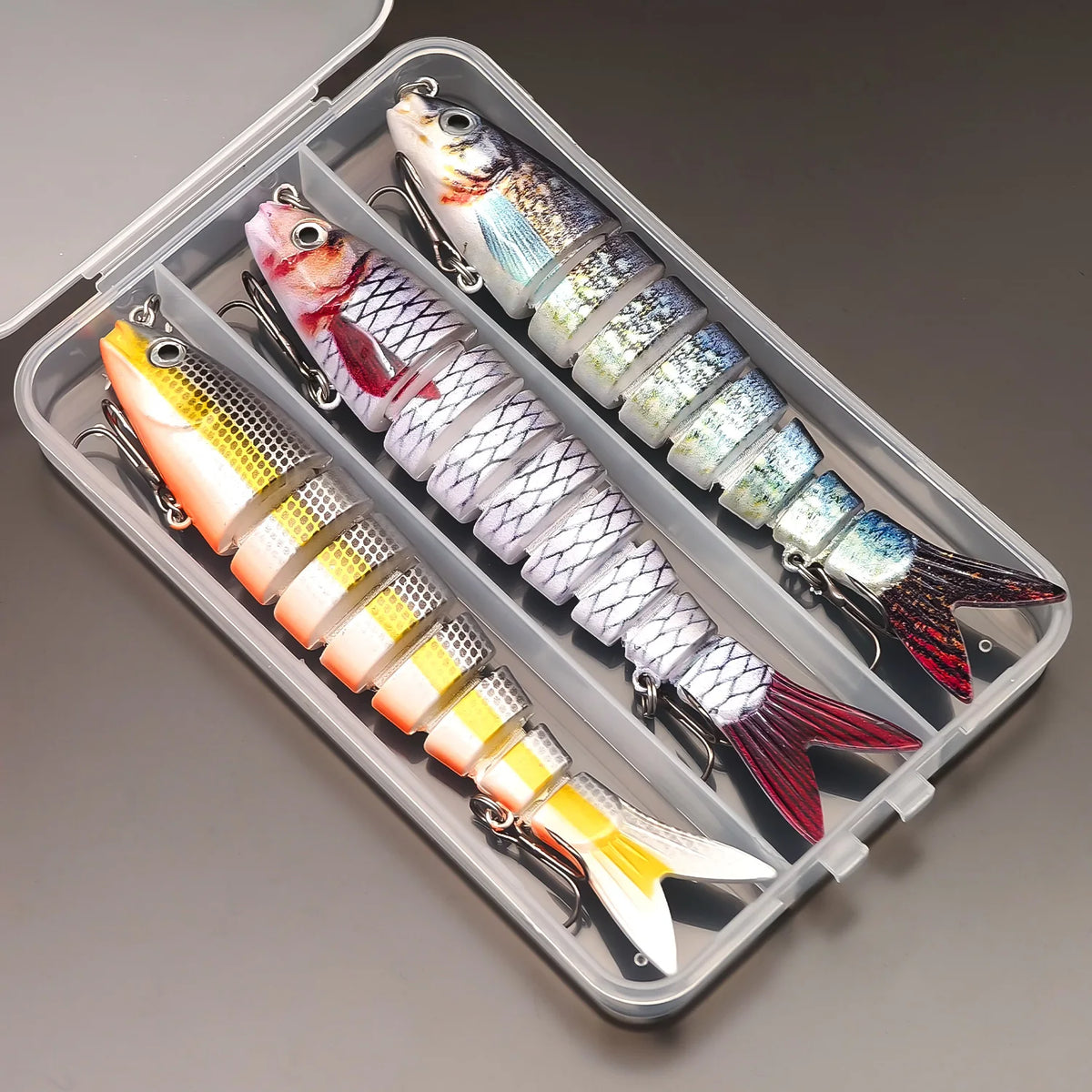 ANFS 3pcs Multi-Jointed Swimbait Fishing Lure – Slow Sinking Hard Bait for Freshwater & Saltwater