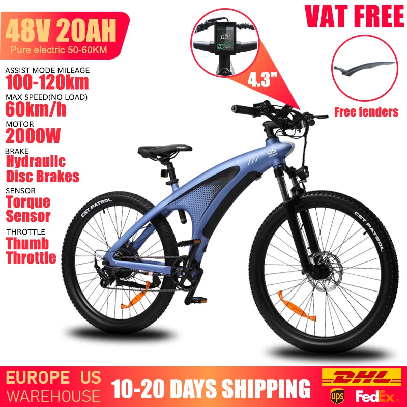 HUANCI Q5 1000W Electric Bicycle for Adult Riders With Long Range