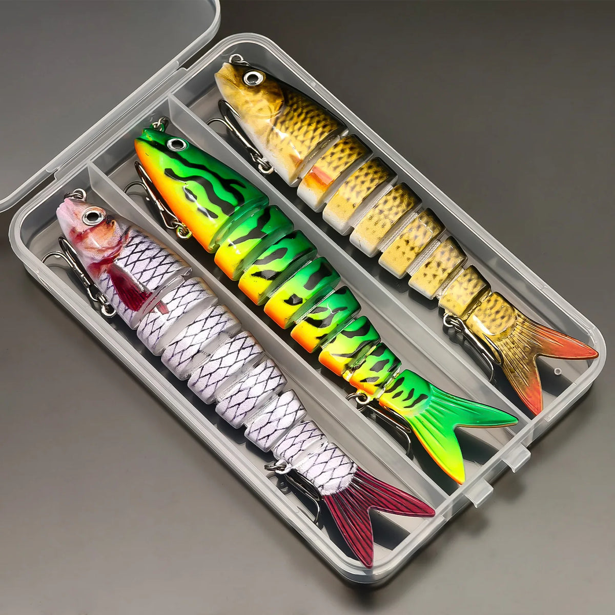 ANFS 3pcs Multi-Jointed Swimbait Fishing Lure – Slow Sinking Hard Bait for Freshwater & Saltwater