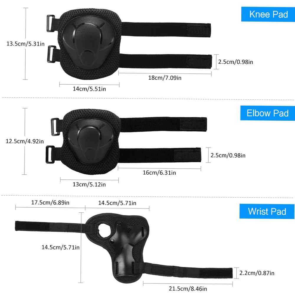 7PCS Kids Helmet Knee Elbow Pads Wrist Guard Sport Protective Gear Adjustable Scooter Skateboard Roller for Boy Girl 4-12 Years