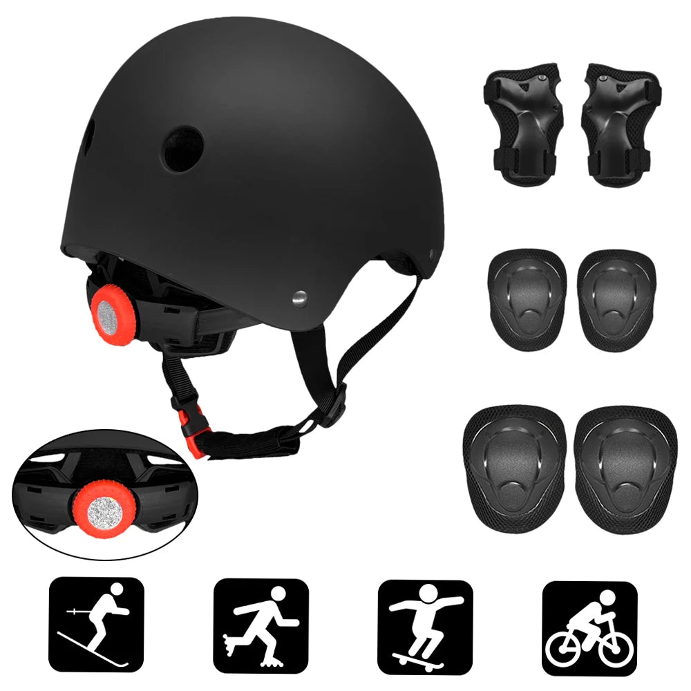 7PCS Kids Helmet Knee Elbow Pads Wrist Guard Sport Protective Gear Adjustable Scooter Skateboard Roller for Boy Girl 4-12 Years