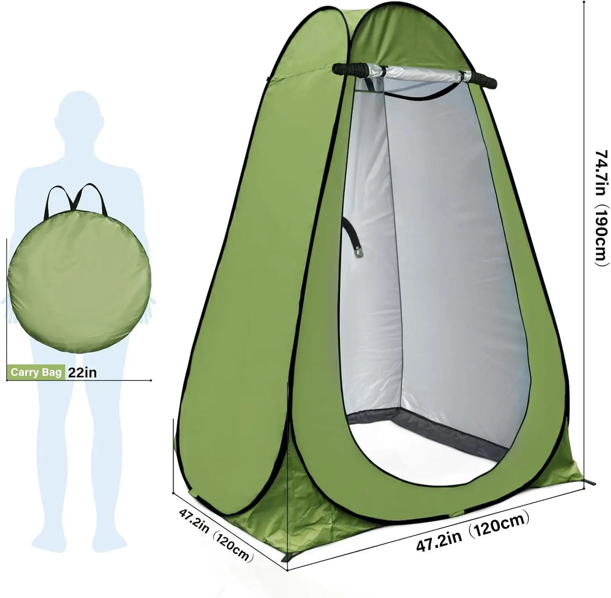 Pop Up Privacy Shower Tent With Sunscreen And Oxford Fabric