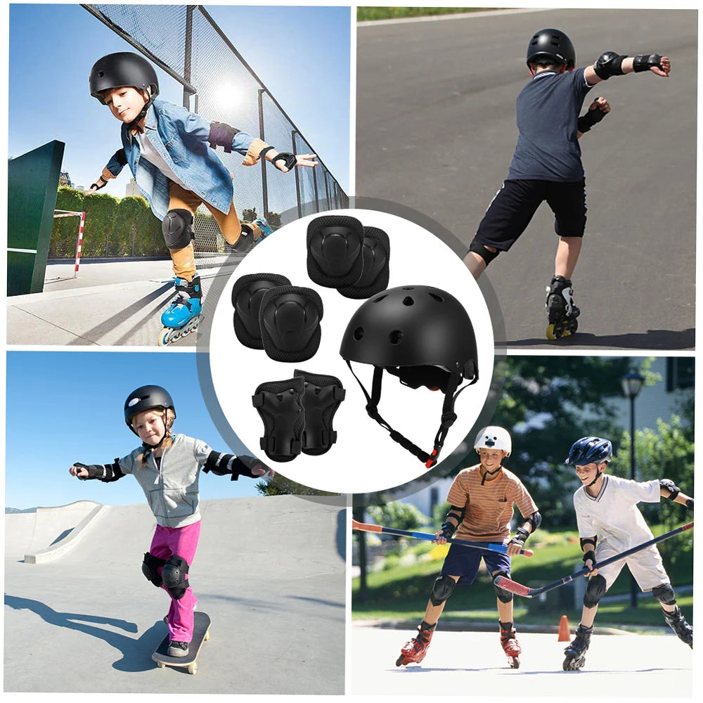 7PCS Kids Helmet Knee Elbow Pads Wrist Guard Sport Protective Gear Adjustable Scooter Skateboard Roller for Boy Girl 4-12 Years