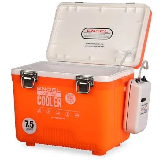 Live Bait Cooler Box for Fishing: HDPE Material, Blue, 2nd Gen 2-Speed Aerator Pump, Portable Minnow Bucket for Shrimp Live Fis