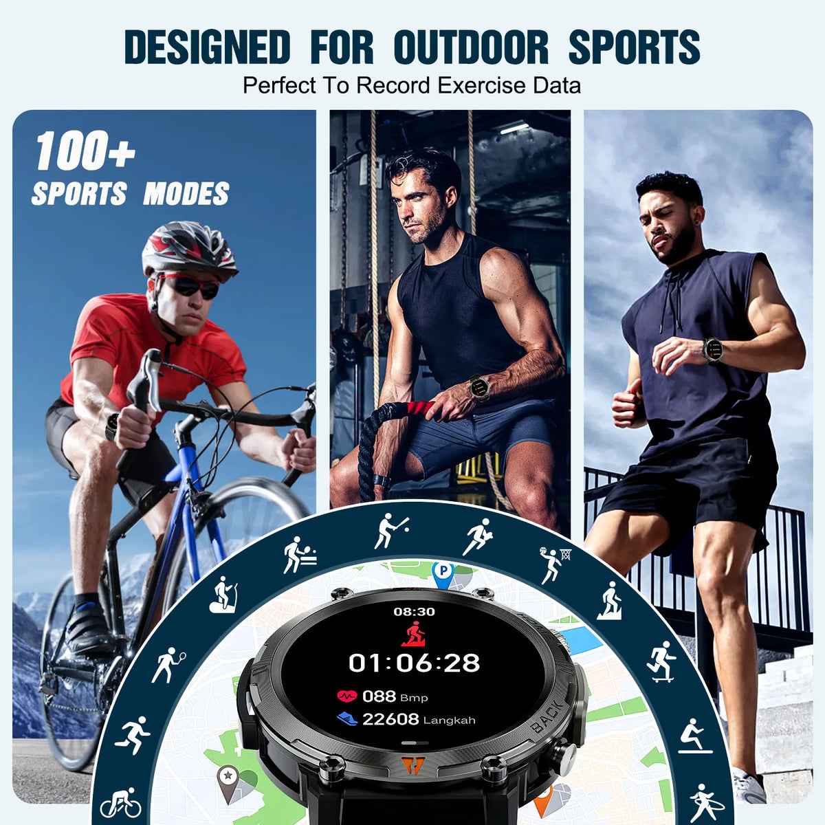 LaNikar Bluetooth Calling Smart Watch With Health And Fitness Tracking