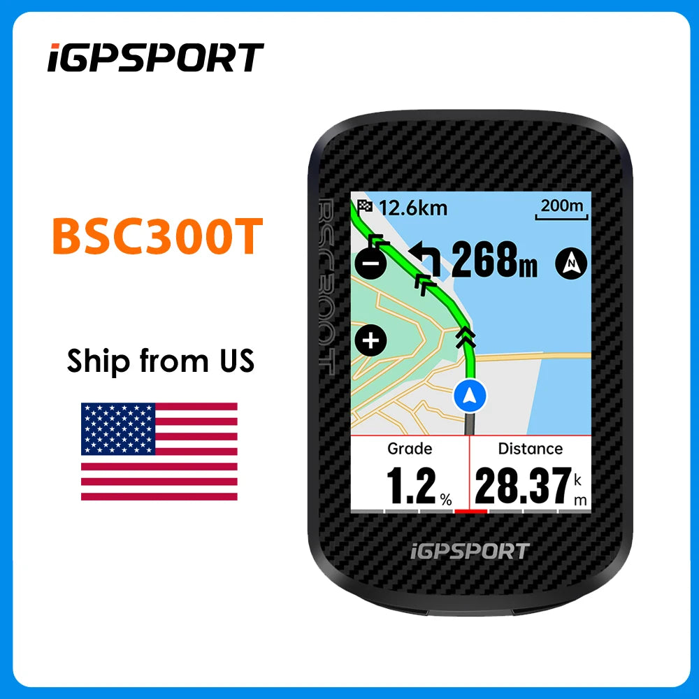 iGPSPORT BSC300T Touchscreen GPS Bike Computer With Color Maps