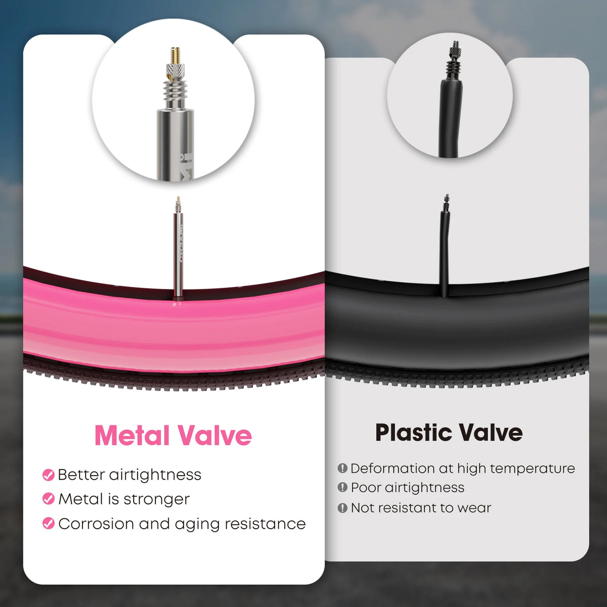 CYCLAMI Bike Inner Tube Ultralight TPU Hose Metal Presta Valve FV Bike Accessories For Mountain 1.9 - 2.5 inch MTB 29 27.5 26