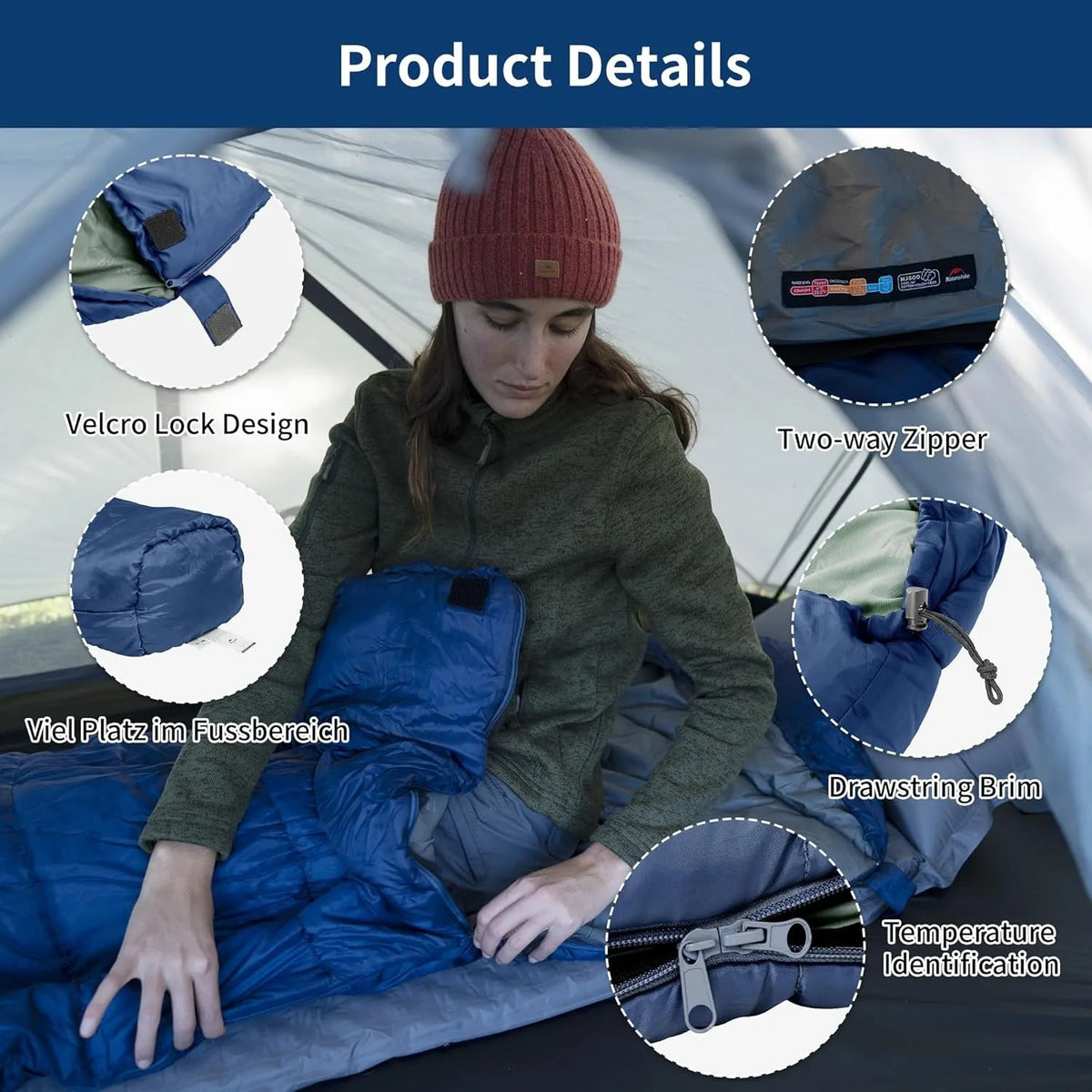 Naturehike Adult Mummy Sleeping Bag for Warm Camping Comfort