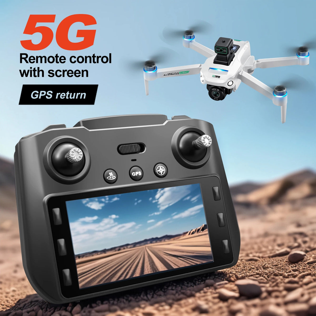 GPS Drone Optical Flow Positioning Hover Multiple Return Modes Waypoint Flight Intelligent Follow One Key Takeoff Landing Speed Switching Drone