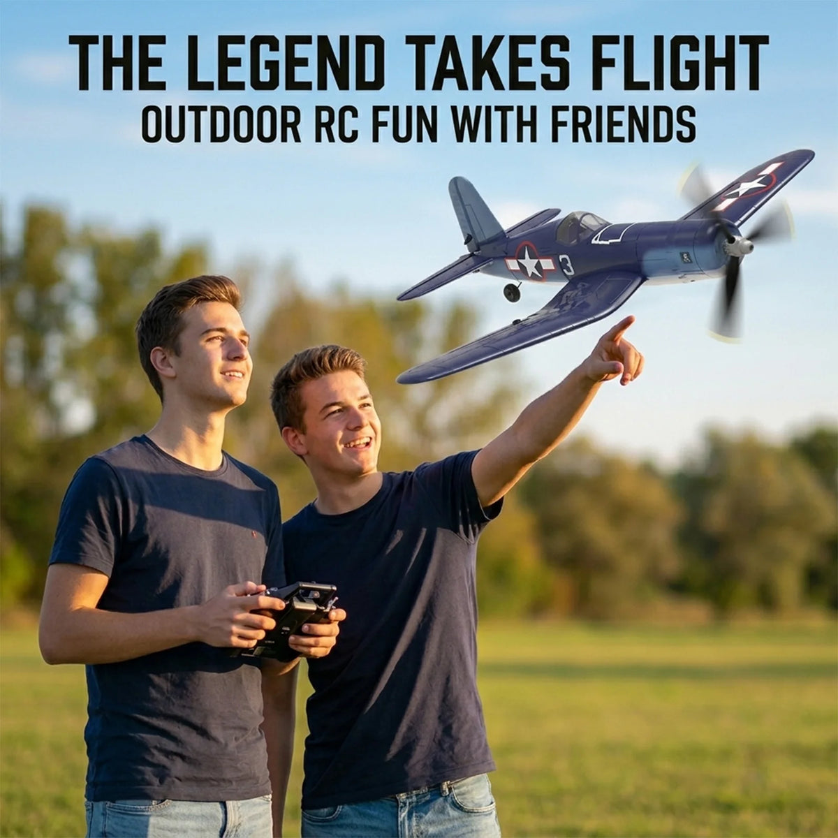 RCkuler F4U Corsair RC Planes for Adults, RTF 4 Channel Remote Control Airplanes with 6-Axis Gyro, 3 Flight Modes, One-Key Aerobatics, Wingspan 400mm RC Airplane with 2 Batteries, Ideal for Outdoors