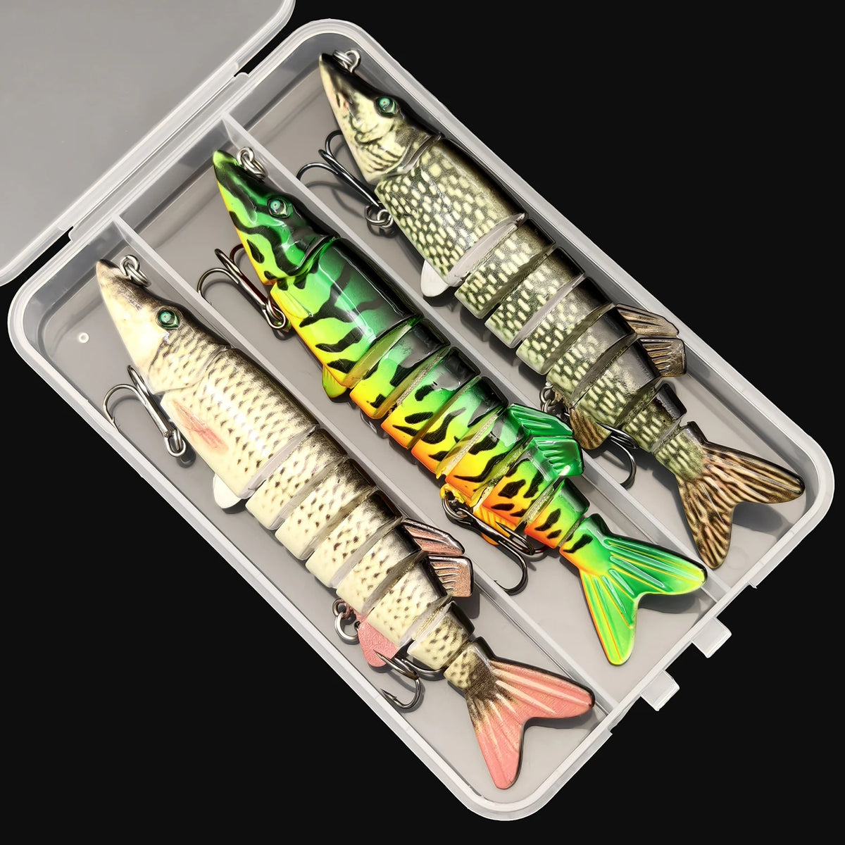 ANFS 3pcs Multi-Jointed Swimbait Fishing Lure – Slow Sinking Hard Bait for Freshwater & Saltwater