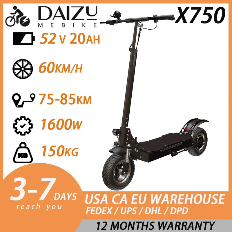 Dual Motor Folding Off Road Electric Scooter for Adults