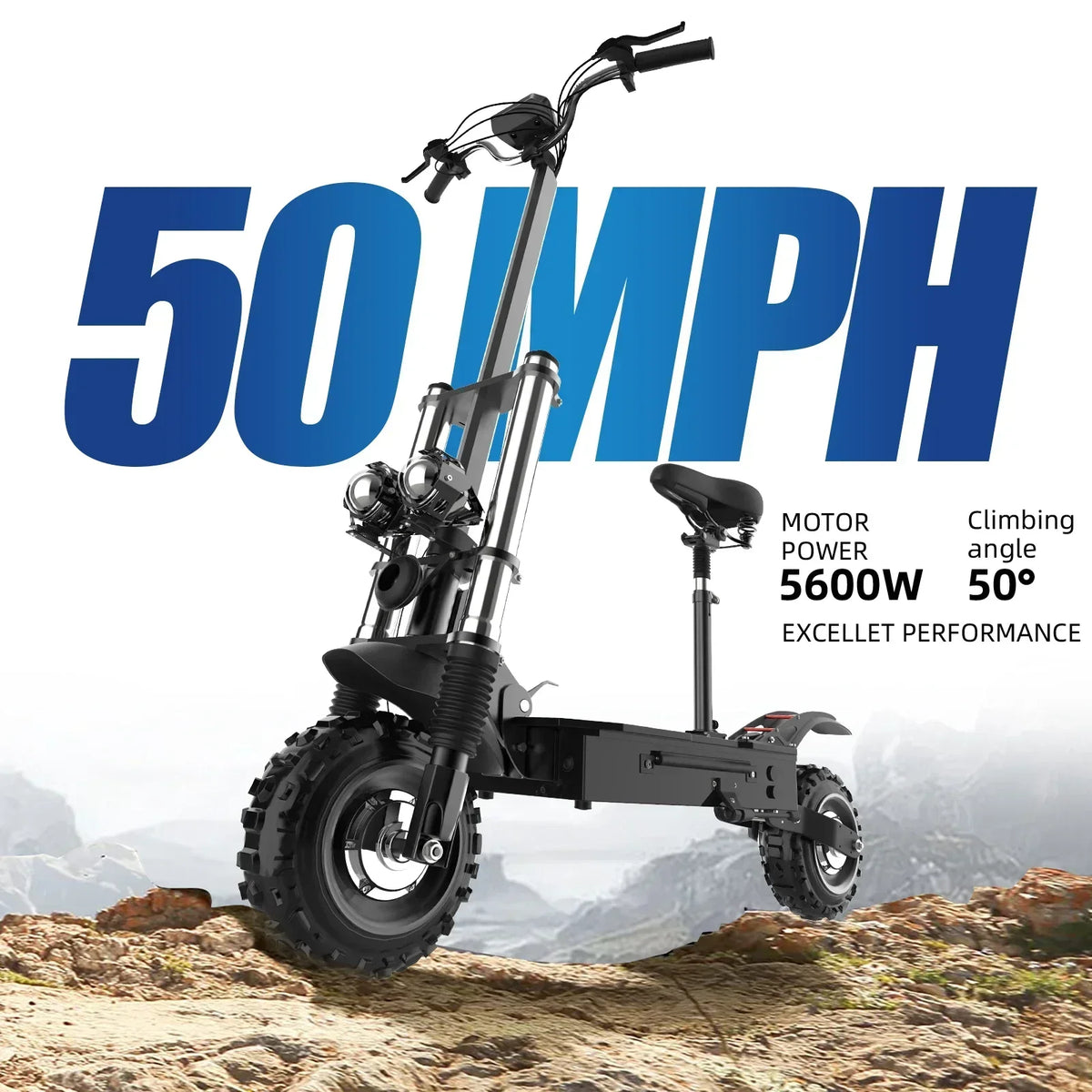 Dual Motor Folding Off Road Electric Scooter for Adults