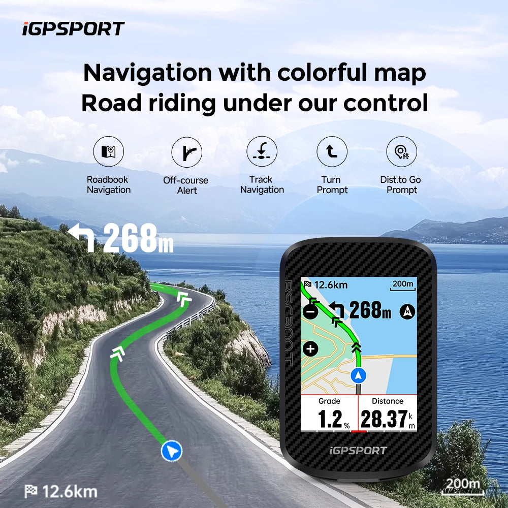 iGPSPORT BSC300T Touchscreen GPS Bike Computer With Color Maps