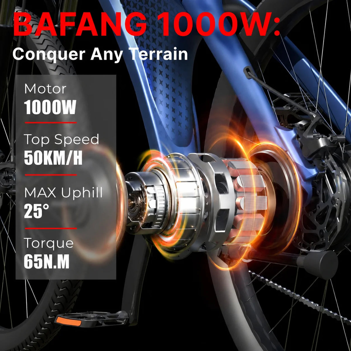 HUANCI Q5 1000W Electric Bicycle for Adult Riders With Long Range