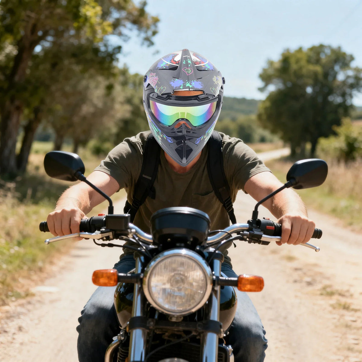 Full Face Motocross Helmet Kit With Goggles For Off Road