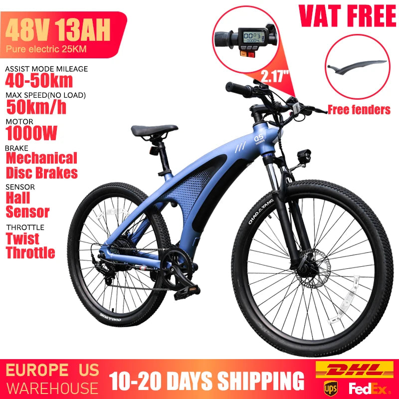 HUANCI Q5 1000W Electric Bicycle for Adult Riders With Long Range