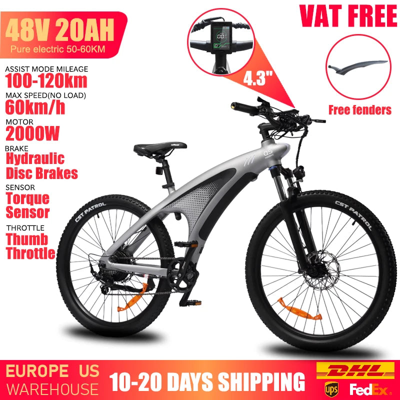 HUANCI Q5 1000W Electric Bicycle for Adult Riders With Long Range
